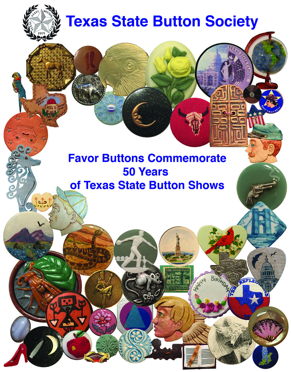 Favor Buttons Commemorate 50 Years of Texas State Button Shows