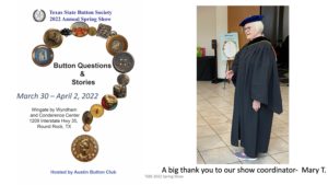 2022 Spring Show “Button Questions & Stories” in Round Rock